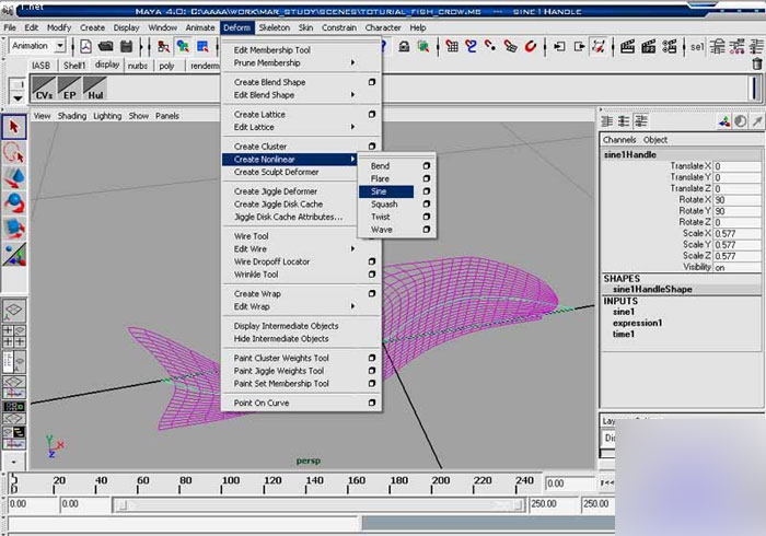 MAYA8.5粒子系统打造鱼群教程 脚本之家 MAYA角色动画教程