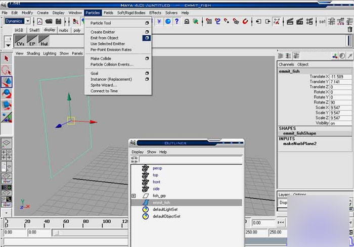 MAYA8.5粒子系统打造鱼群教程 脚本之家 MAYA角色动画教程