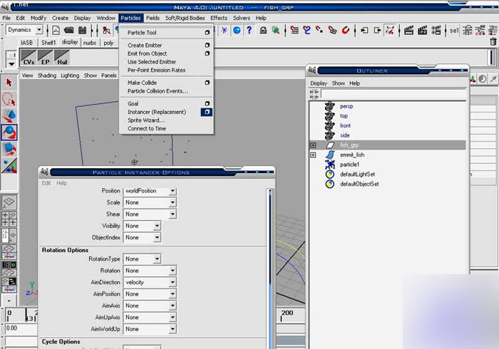 MAYA8.5粒子系统打造鱼群教程 脚本之家 MAYA角色动画教程