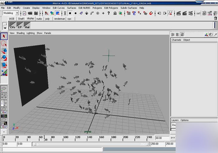 MAYA8.5粒子系统打造鱼群教程 脚本之家 MAYA角色动画教程