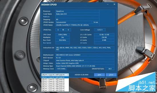 ADIA64 CPUID检测结果