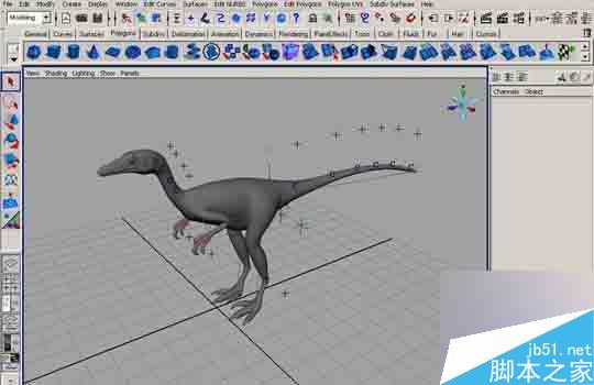 MAYA 7.0恐龙建模教程 脚本之家 MAYA建模教程
