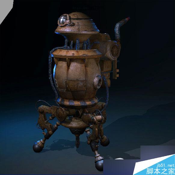 Maya制作一架钢铁机械 脚本之家 maya建模教程