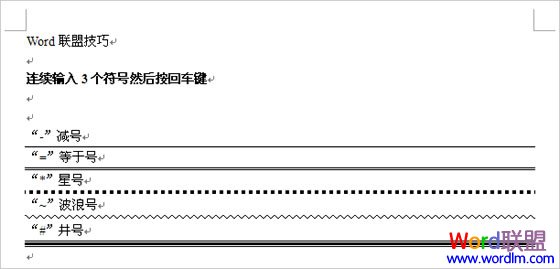 教你如何在Word中画横线
