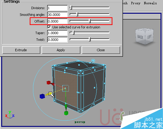 MAYA Polygons建模Edit Mesh命令集详解解释 脚本之家 MAYA建模教程4-extrude-face-offset.gif