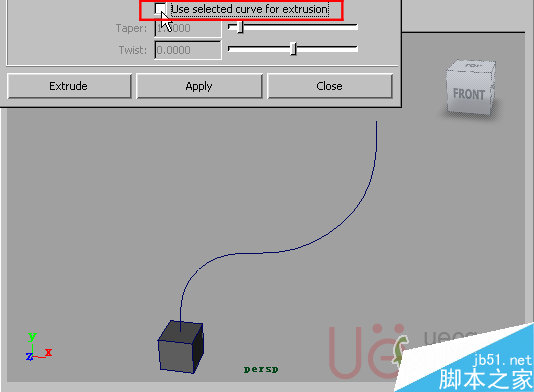 MAYA Polygons建模Edit Mesh命令集详解解释 脚本之家 MAYA建模教程5-face-use-selected-curve-for-extrusion.gif