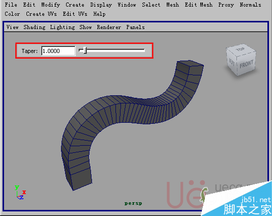 MAYA Polygons建模Edit Mesh命令集详解解释 脚本之家 MAYA建模教程6-extrude-face-taper.gif