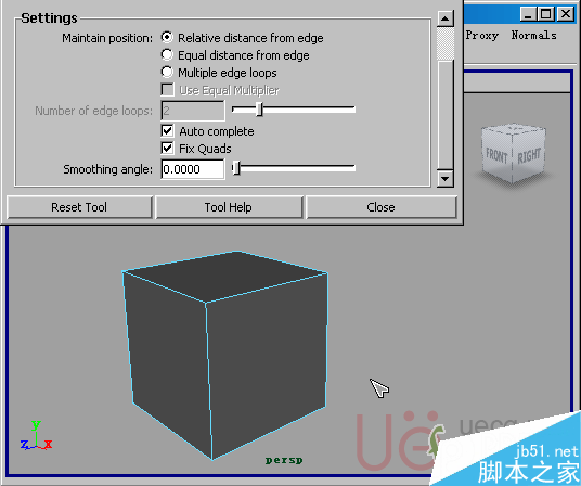 MAYA Polygons建模Edit Mesh命令集详解解释 脚本之家 MAYA建模教程28-insent-edge-loop-tool-relative-distance.gif