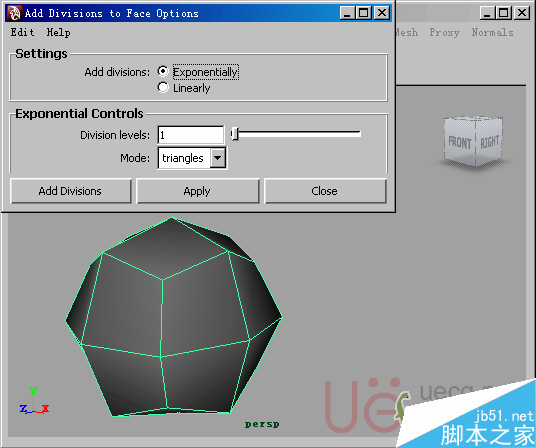 MAYA Polygons建模Edit Mesh命令集详解解释 脚本之家 MAYA建模教程31-add-divisions.gif