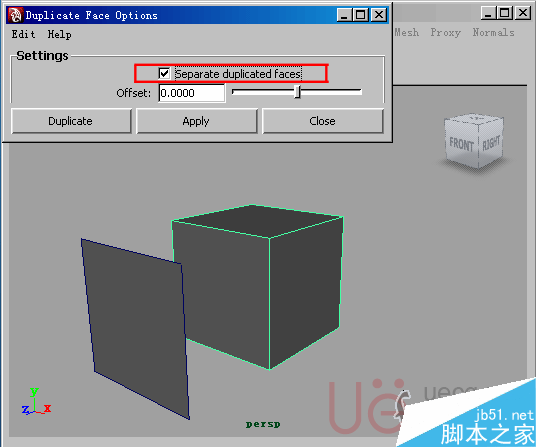 MAYA Polygons建模Edit Mesh命令集详解解释 脚本之家 MAYA建模教程41-separate-duplicate-face.gif