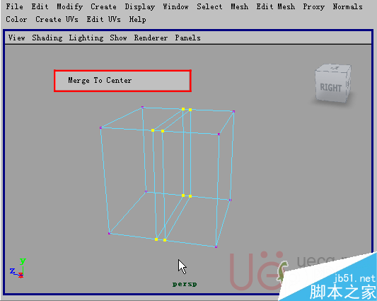 MAYA Polygons建模Edit Mesh命令集详解解释 脚本之家 MAYA建模教程45-merge-to-center.gif