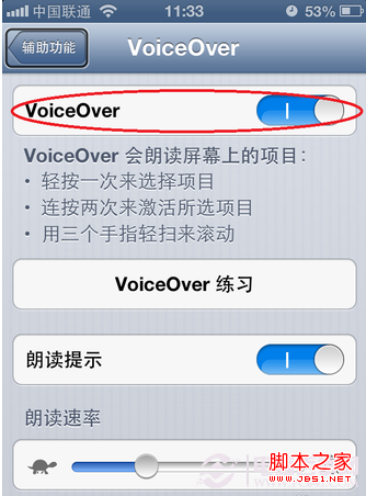 如何打开voiceover