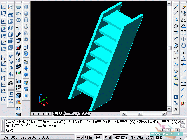 AutoCAD建模楼梯 脚本之家 AutoCAD教程