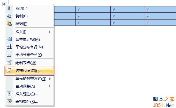 word2007表格边框显示