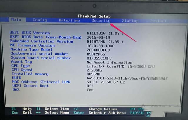 ThinkPad笔记本电脑如何开启CPU虚拟化技术的图文教程