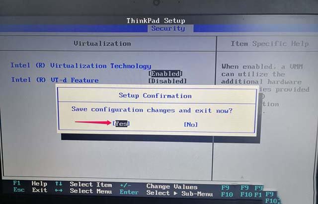 ThinkPad笔记本电脑如何开启CPU虚拟化技术的图文教程