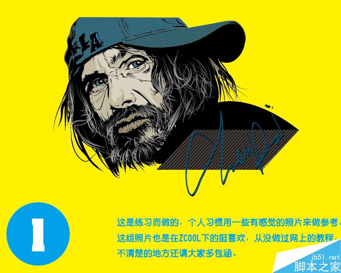 AI绘制沧桑人物头像 脚本之家 AI实例教程