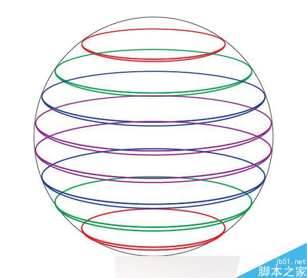 AI制作标志设计用的彩色切片球 脚本之家 AI实例教程8