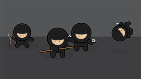 AI绘制可爱忍者部队 脚本之家 AI实例教程Vector Ninja Characters