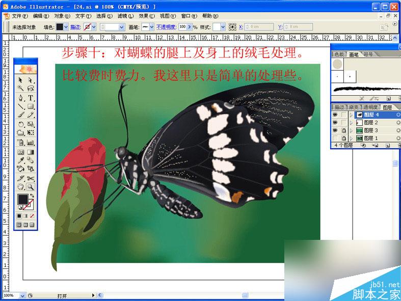 AI绘制逼真美丽的蝴蝶 脚本之家 AI教程