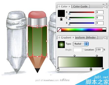 AI制作铅笔图标 脚本之家 AI教程