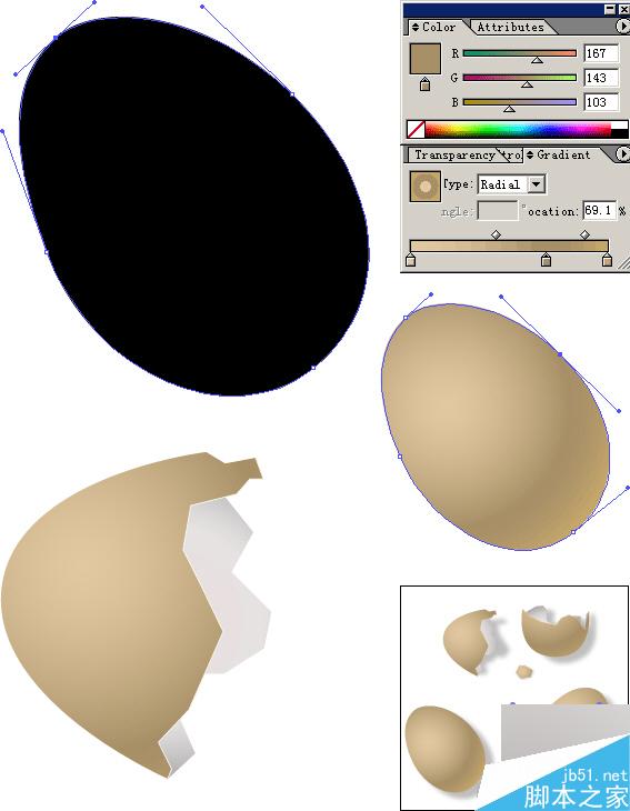 Illustrator绘制逼真的鸡蛋 脚本之家 AI教程