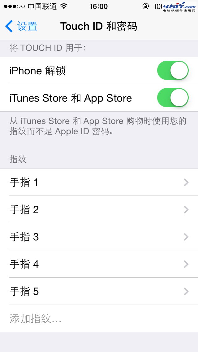 iPhone 5s能够录入几个指纹信息 脚本之家