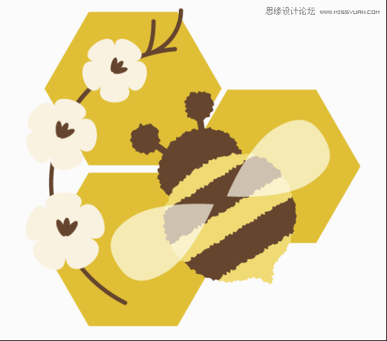 Illustrator绘制抽象风格的小蜜蜂效果,PS教程,思缘教程网