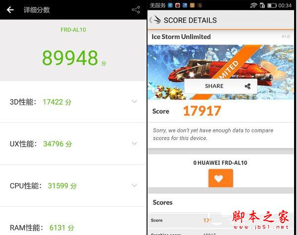 魅蓝X和荣耀8性能哪个好？安兔兔跑分对比