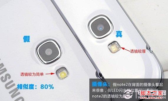 真假三星Note2背面摄像头对比