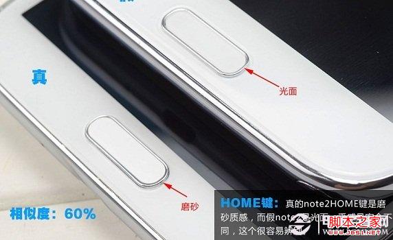 三星Note2真假Home键对比