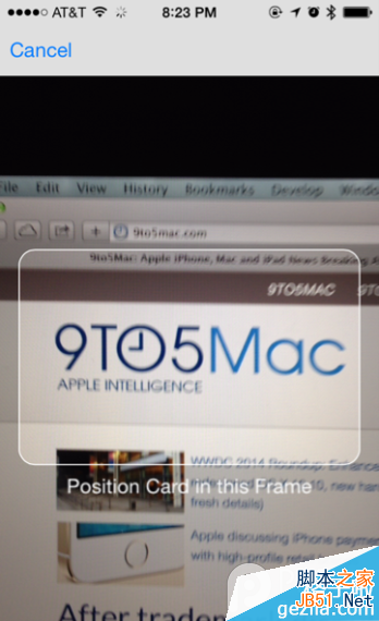 iOS8测试版新功能:Safari中输入信用卡号可直接拍照