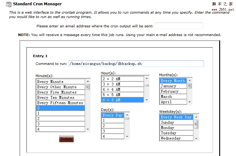 Add Cron Jobs/添加定时工作项目