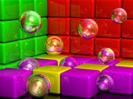 3DsMAX实例:立体彩块和透明亮球_脚本之家jb51.net网络转载