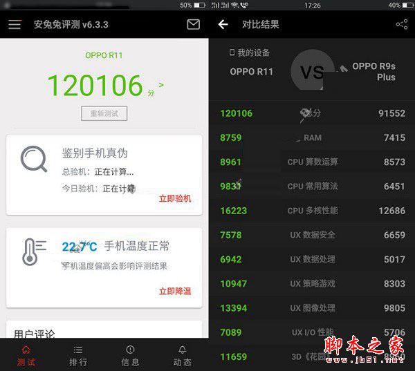 一加5和OPPO R11跑分哪个高？骁龙835对比骁龙660
