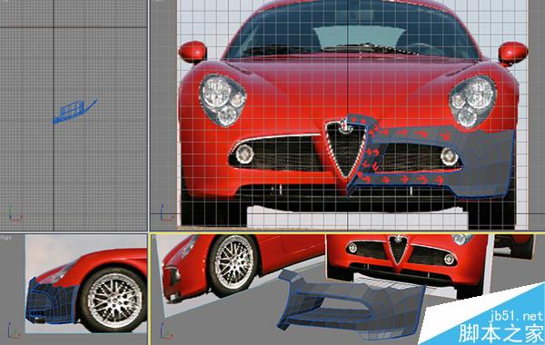 3dsmax打造阿尔法罗密欧敞篷跑车模型 脚本之家 3ds max建模教程