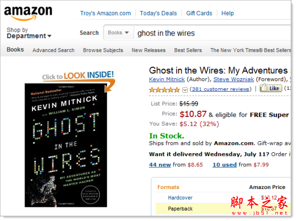 《Ghost in the Wires》在亚马逊卖多少钱?