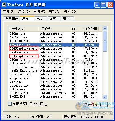 2345智能浏览器为什么会产生多个进程？