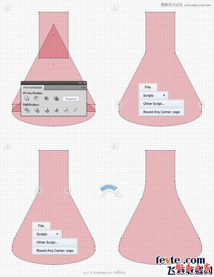 Illustrator制作透明效果的烧瓶图标,脚本之家