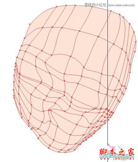 Illustrator网格工具绘制写实美女教程,脚本之家