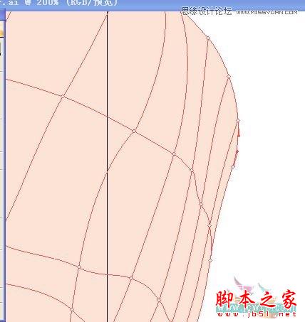 Illustrator网格工具绘制写实美女教程,脚本之家