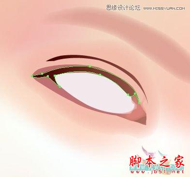 Illustrator网格工具绘制写实美女教程,脚本之家