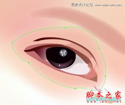 Illustrator网格工具绘制写实美女教程,脚本之家