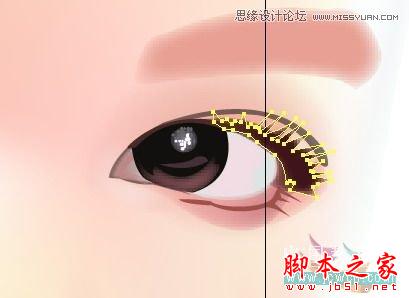 Illustrator网格工具绘制写实美女教程,脚本之家