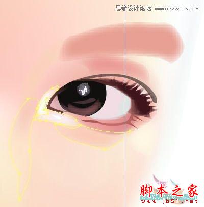 Illustrator网格工具绘制写实美女教程,脚本之家