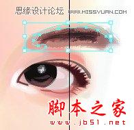 Illustrator网格工具绘制写实美女教程,脚本之家