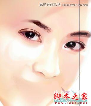 Illustrator网格工具绘制写实美女教程,脚本之家