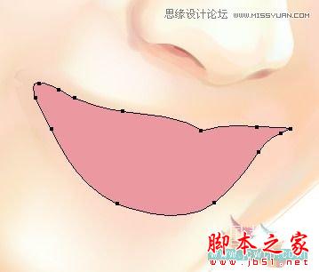 Illustrator网格工具绘制写实美女教程,脚本之家