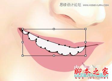 Illustrator网格工具绘制写实美女教程,脚本之家