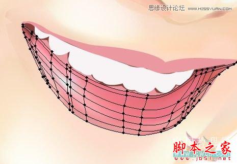 Illustrator网格工具绘制写实美女教程,脚本之家